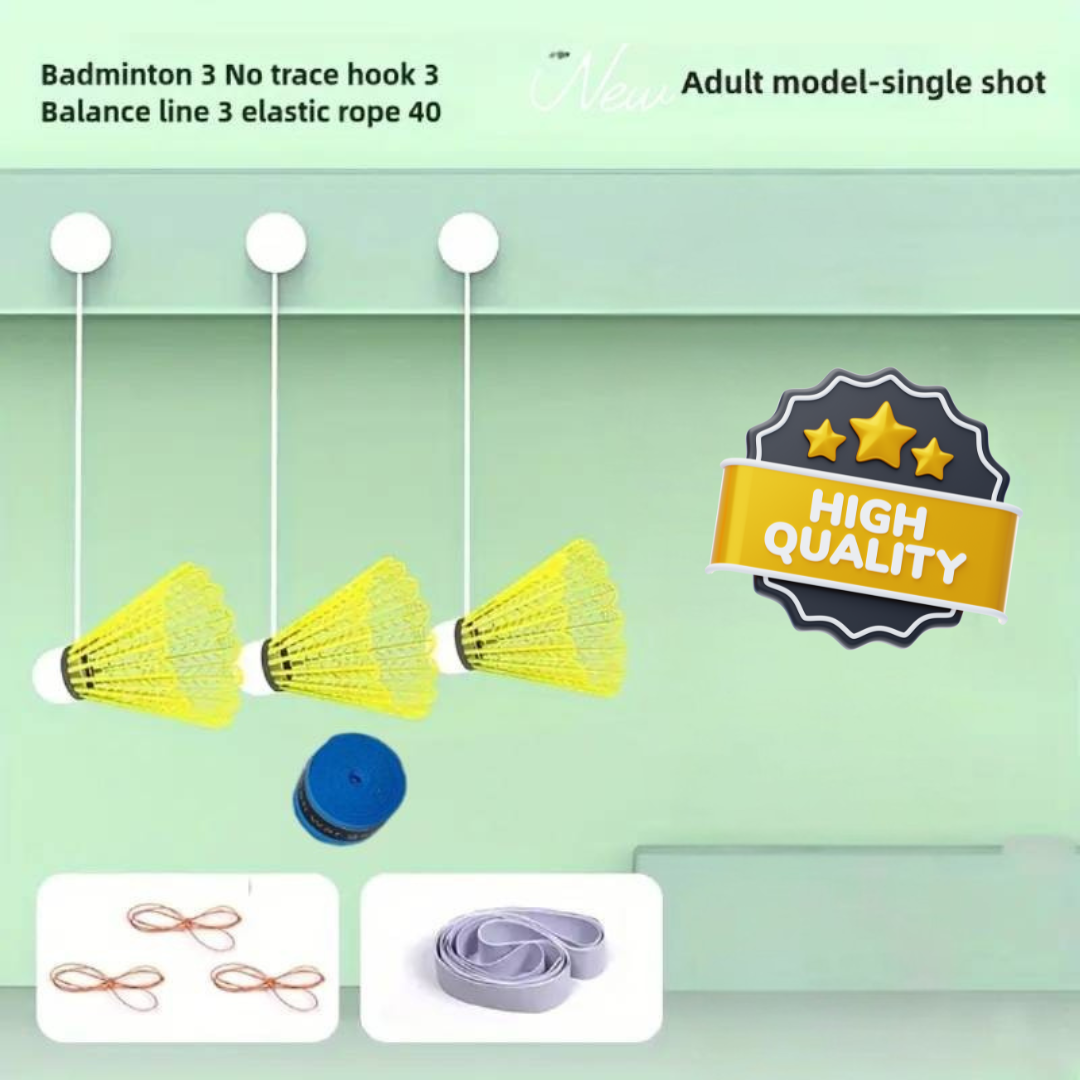 (3 Shuttle Cock Set) Single Person Badminton Trainer Set