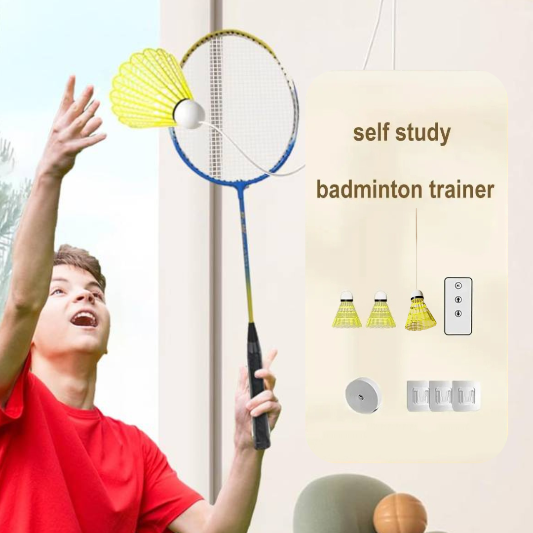 (3 Shuttle Cock Set) Single Person Badminton Trainer Set