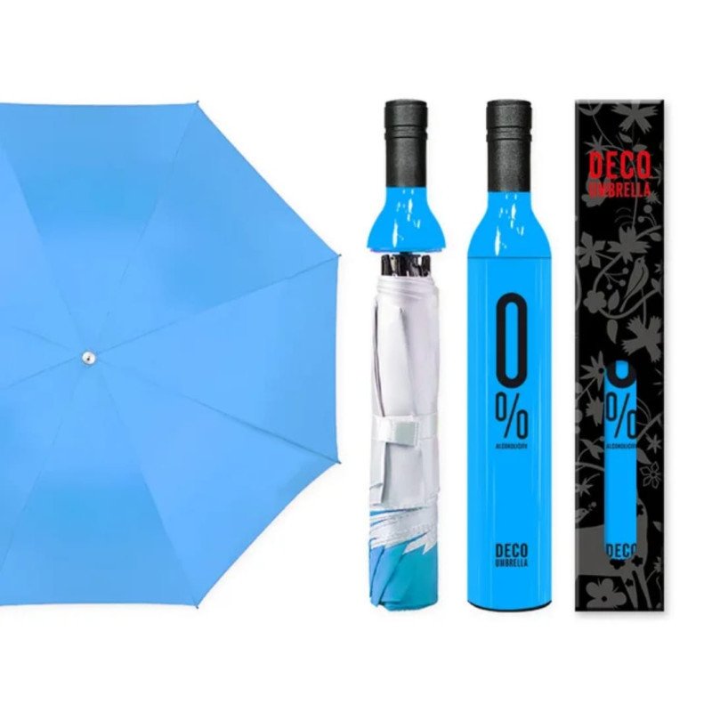 Compact UV Rain Umbrella with Bottle Case