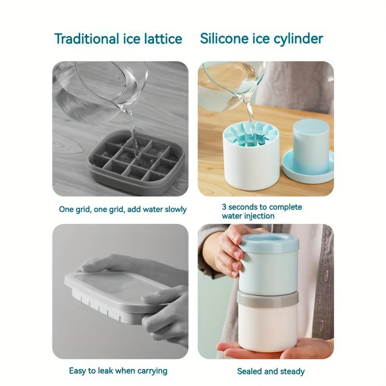 Silicone Cylinder Ice Grid (40 Cubes)