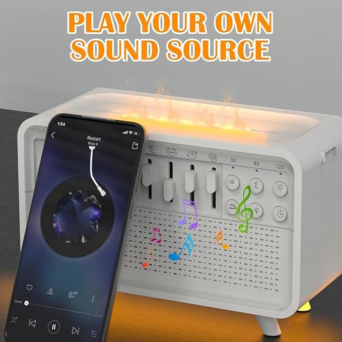 White Noise Night Light Humidifier with Sound Machine (8 Ambient Sounds)